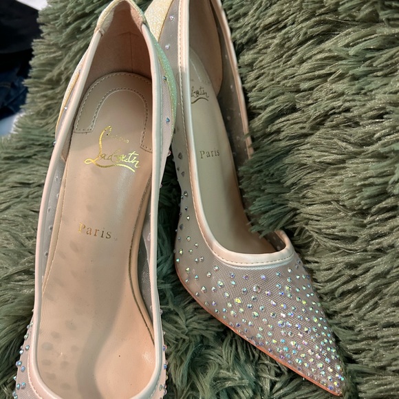 Christian Louboutin Sparkling Nude Heels - Picture 7 of 14